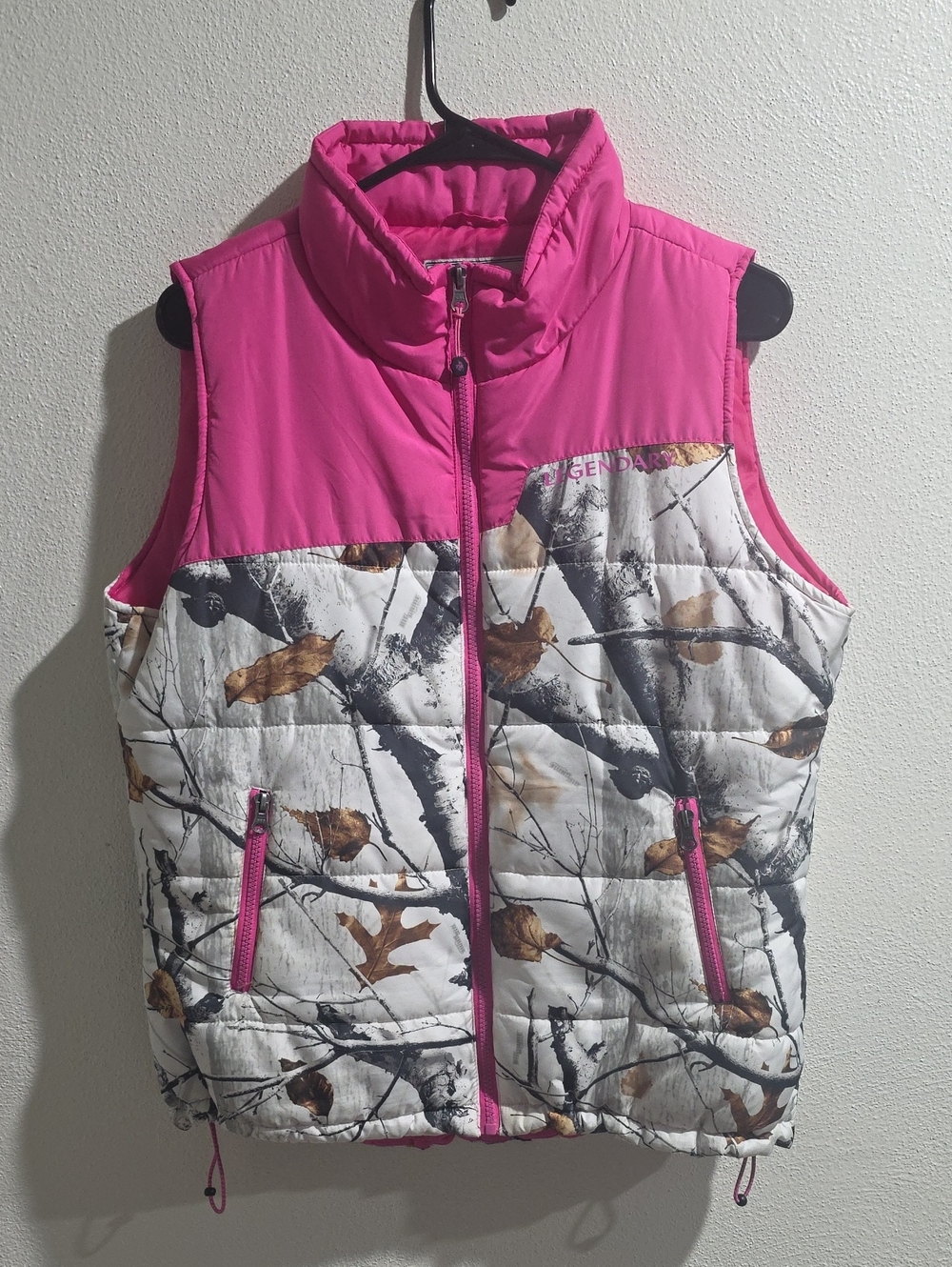 Legendary Whitetails Pink & Camo Full Zip Puffer Vest